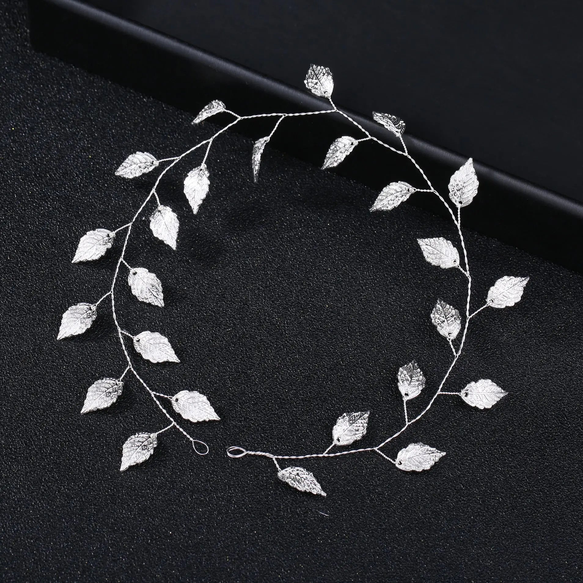Fashion Clear Bridal Tiara Headbands for Women Wedding Hair Jewelry Accessories Handmade Leaf Bride Headdress Hair Ornaments