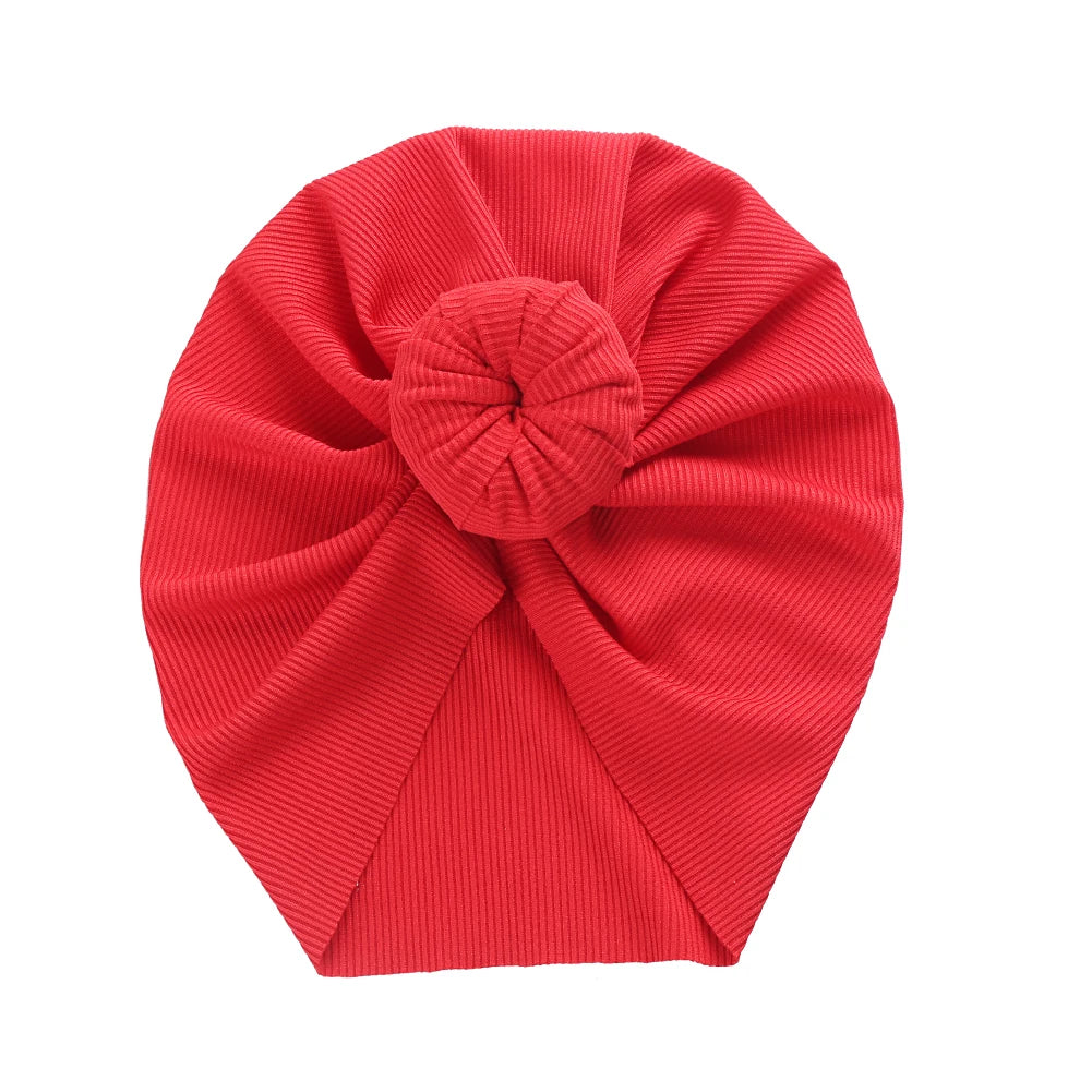 Baby Solid Ribbed Topknot Hat Kids Donut Ball Cap Newborn Girls Photography Props Spring Autumn Modis Beanie Turban Infant