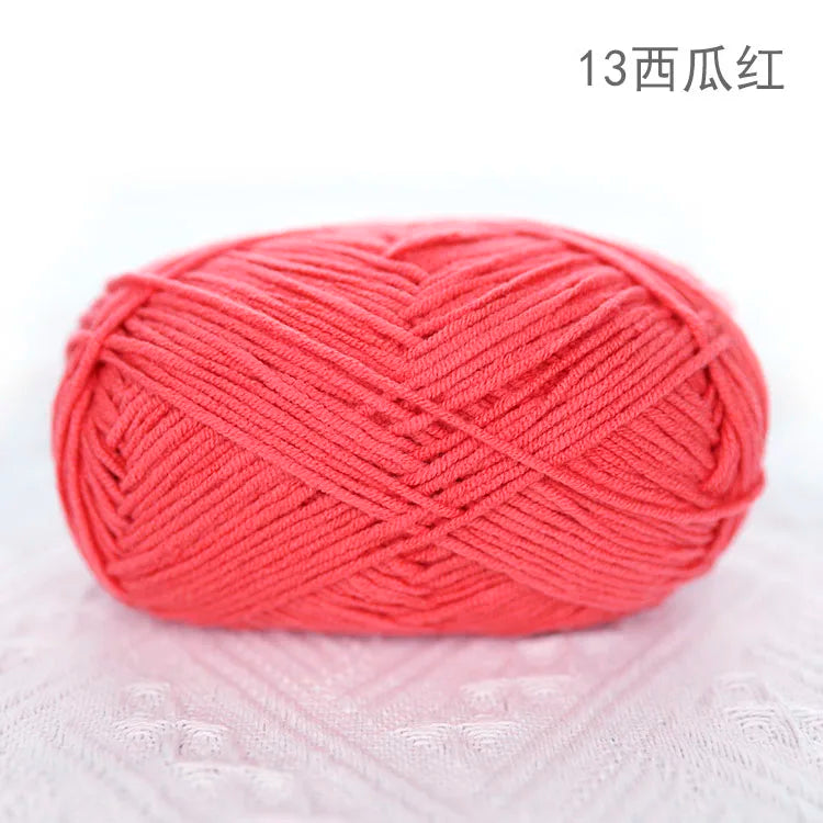 Premium Blended 4 Yarns Anti-Pilling Milk Cotton Baby Crochet Yarn Recycled High Tenacity for Knitting and Weaving