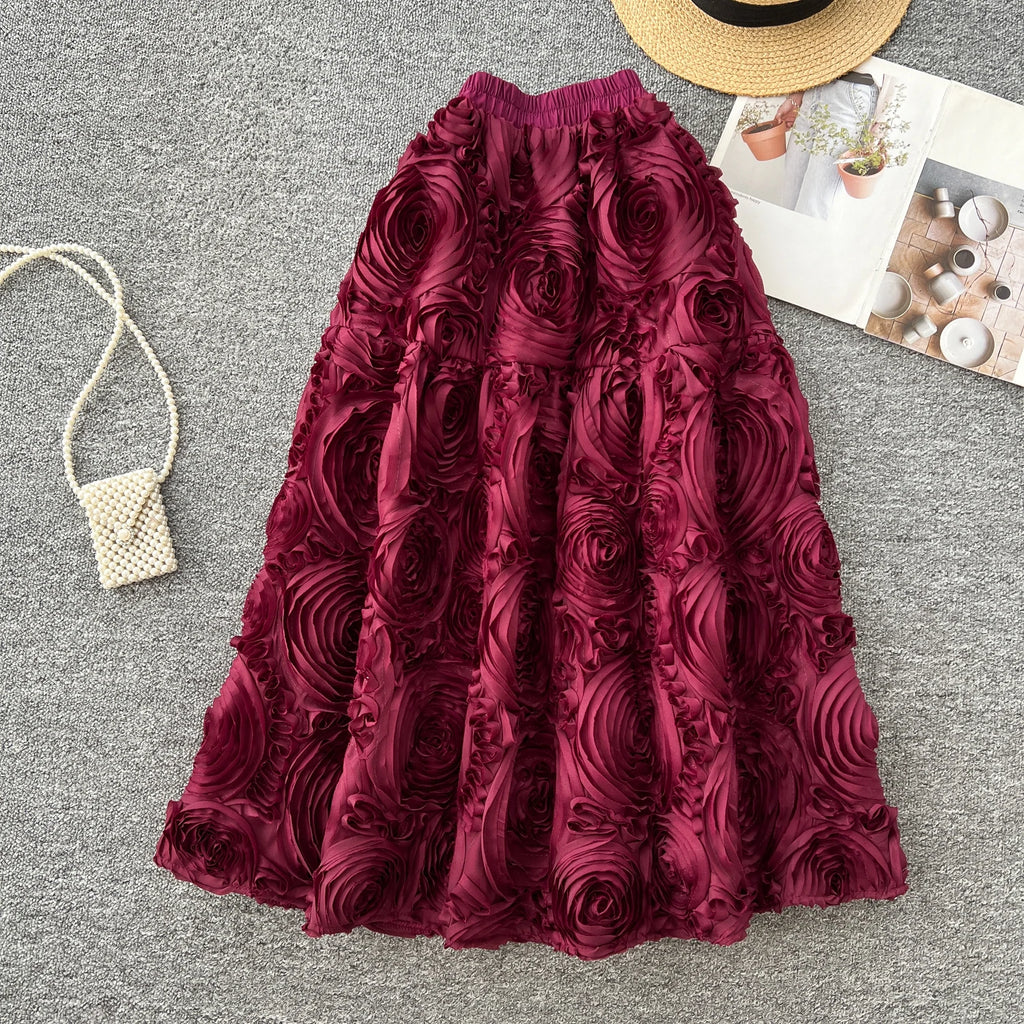 Boutique Wholesale 2025 Spring New Fashionable High Waist Slimming A-line Women's Half Skirt