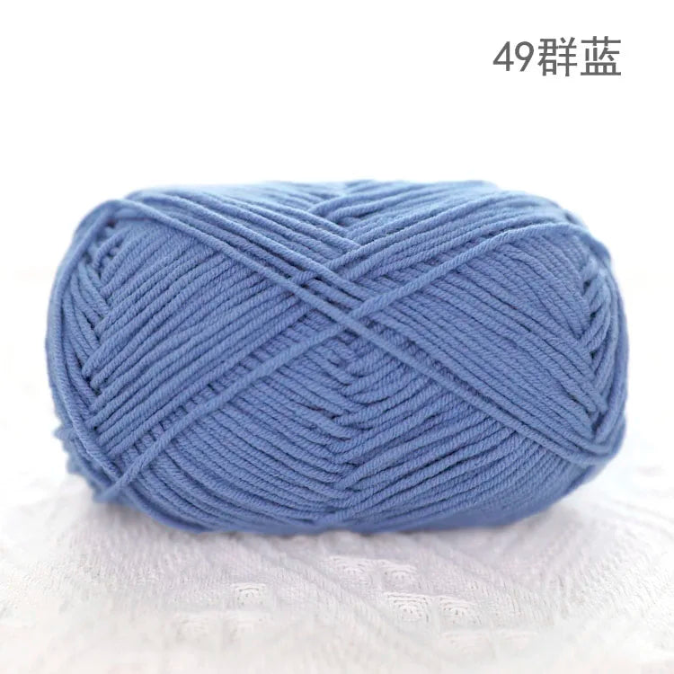 Premium Blended 4 Yarns Anti-Pilling Milk Cotton Baby Crochet Yarn Recycled High Tenacity for Knitting and Weaving