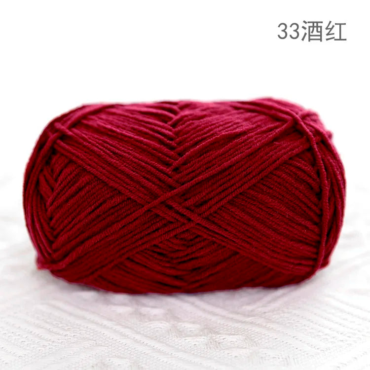 Premium Blended 4 Yarns Anti-Pilling Milk Cotton Baby Crochet Yarn Recycled High Tenacity for Knitting and Weaving