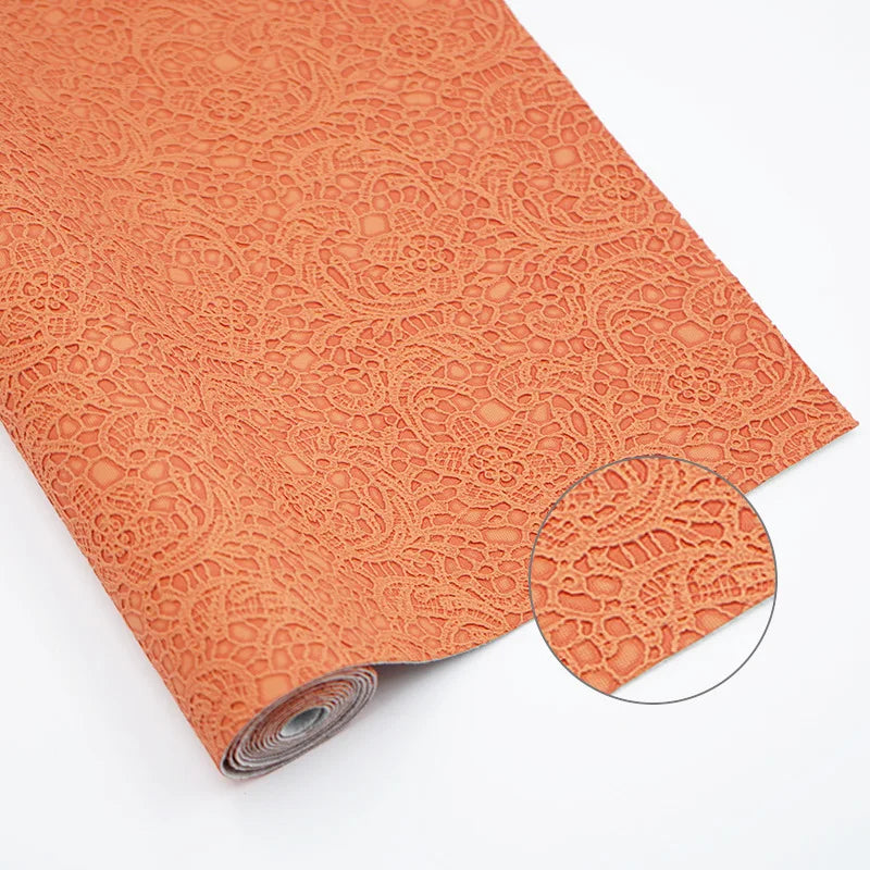 New Solid Lace Embossed PVC Leather Faux Synthetic Leather for Handbags