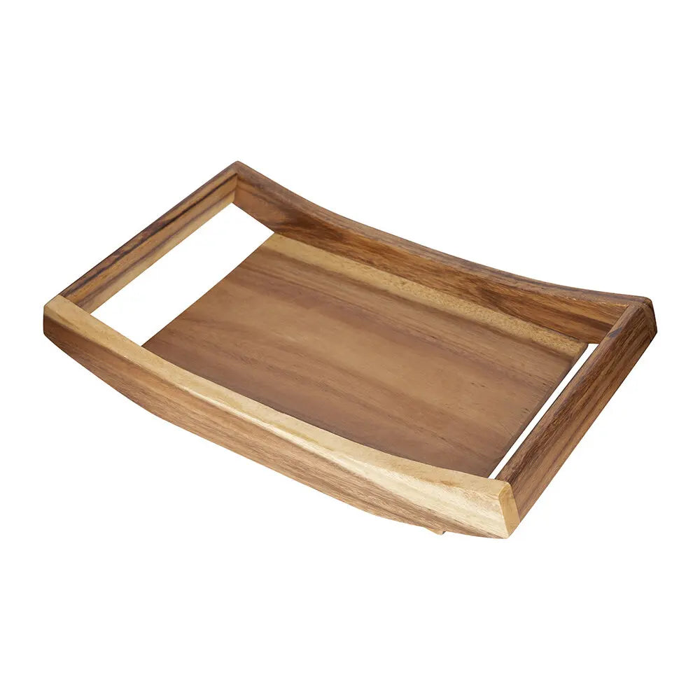 Craft Valley SS Large Eco-Friendly Biodegradable Acacia Wood Serving Tray Custom Design Handles Durable Dishwasher Safe American