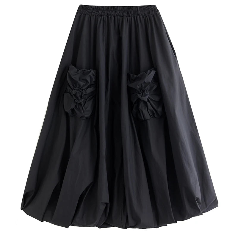 Boutique Wholesale 2025 Summer New Fashion Korean Edition Loose Solid Color Versatile Women's Half Skirt