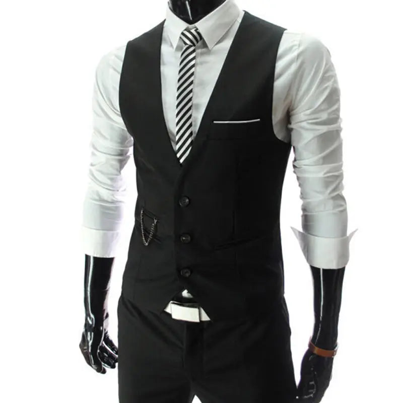 M-7XL 2025 New Dress Vests For Men Slim Fit Mens Suit Vest Male Waistcoat Gilet Homme Casual Sleeveless Formal Business Jacket
