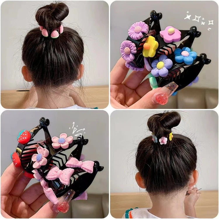 Maruko Hair Ornaments Lazy Hair Clip Plate High Ponytail Fixed Artifact Clip Buckle Hairpin Baby Accessories