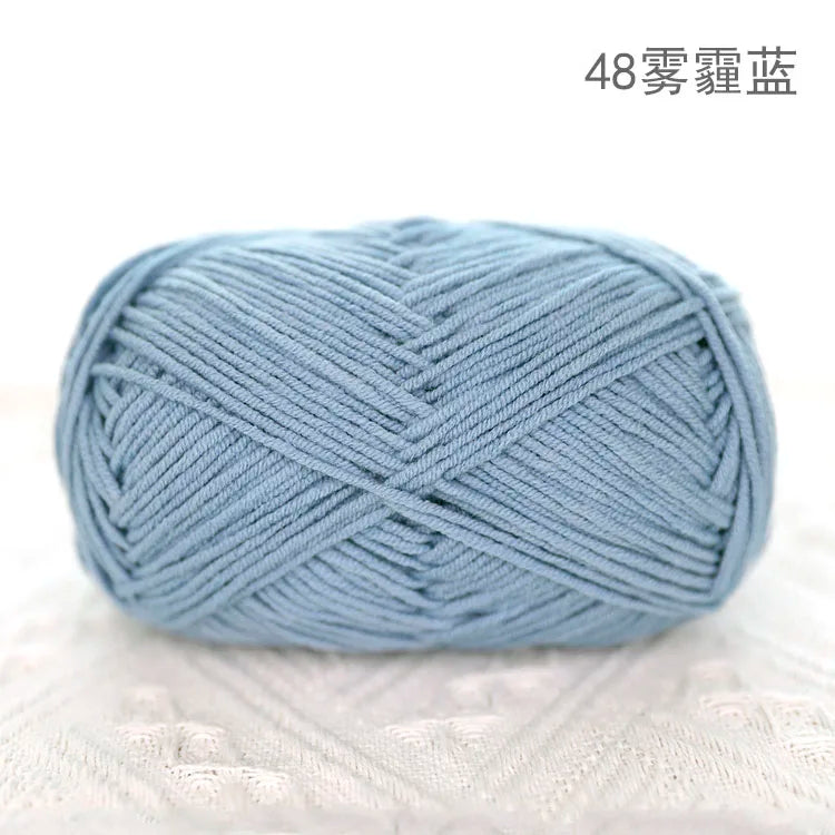 Premium Blended 4 Yarns Anti-Pilling Milk Cotton Baby Crochet Yarn Recycled High Tenacity for Knitting and Weaving
