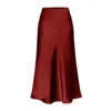 High Quality Women's Satin High Waist Solid Color Split Skirt