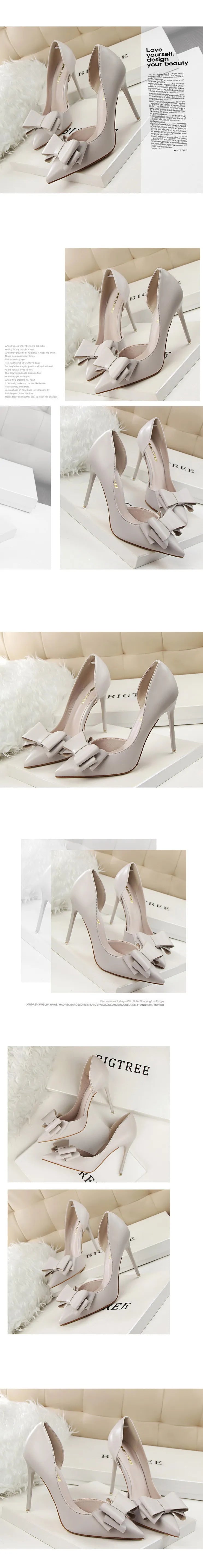 BIGTREE Shoes Bow-knot Woman Pumps Stiletto 10.5 Cm Women Basic Pump Pointed Toe Classic Pumps Sexy High Heels Women Shoes 2025