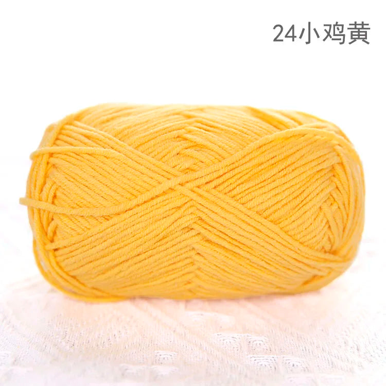 Premium Blended 4 Yarns Anti-Pilling Milk Cotton Baby Crochet Yarn Recycled High Tenacity for Knitting and Weaving