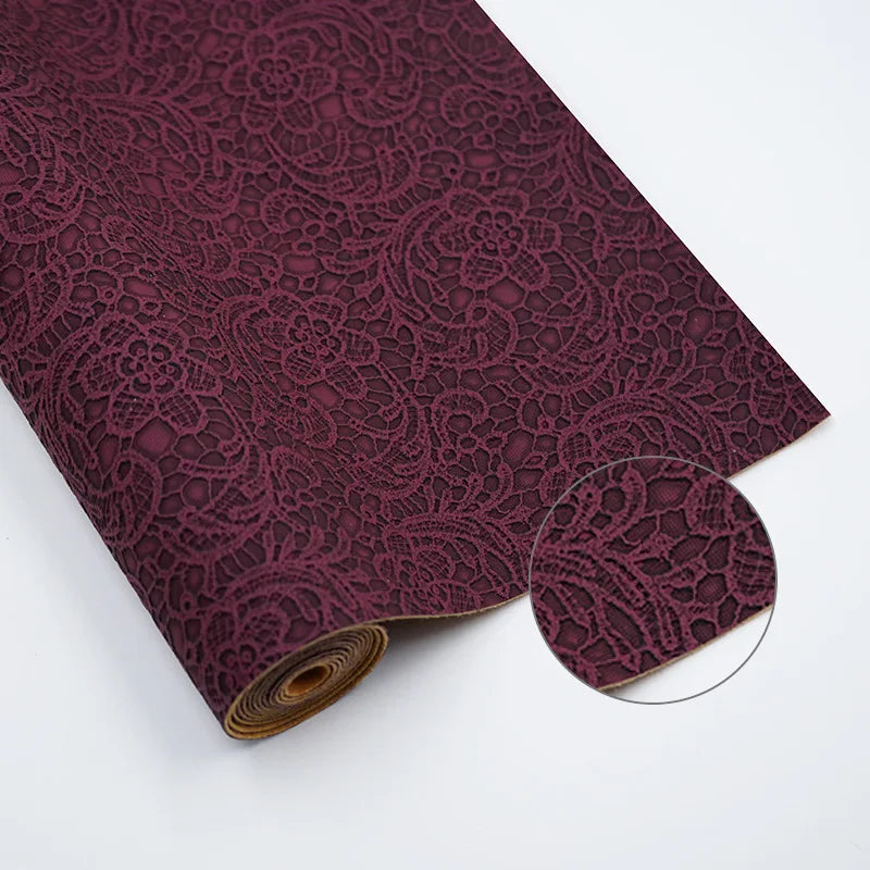 New Solid Lace Embossed PVC Leather Faux Synthetic Leather for Handbags