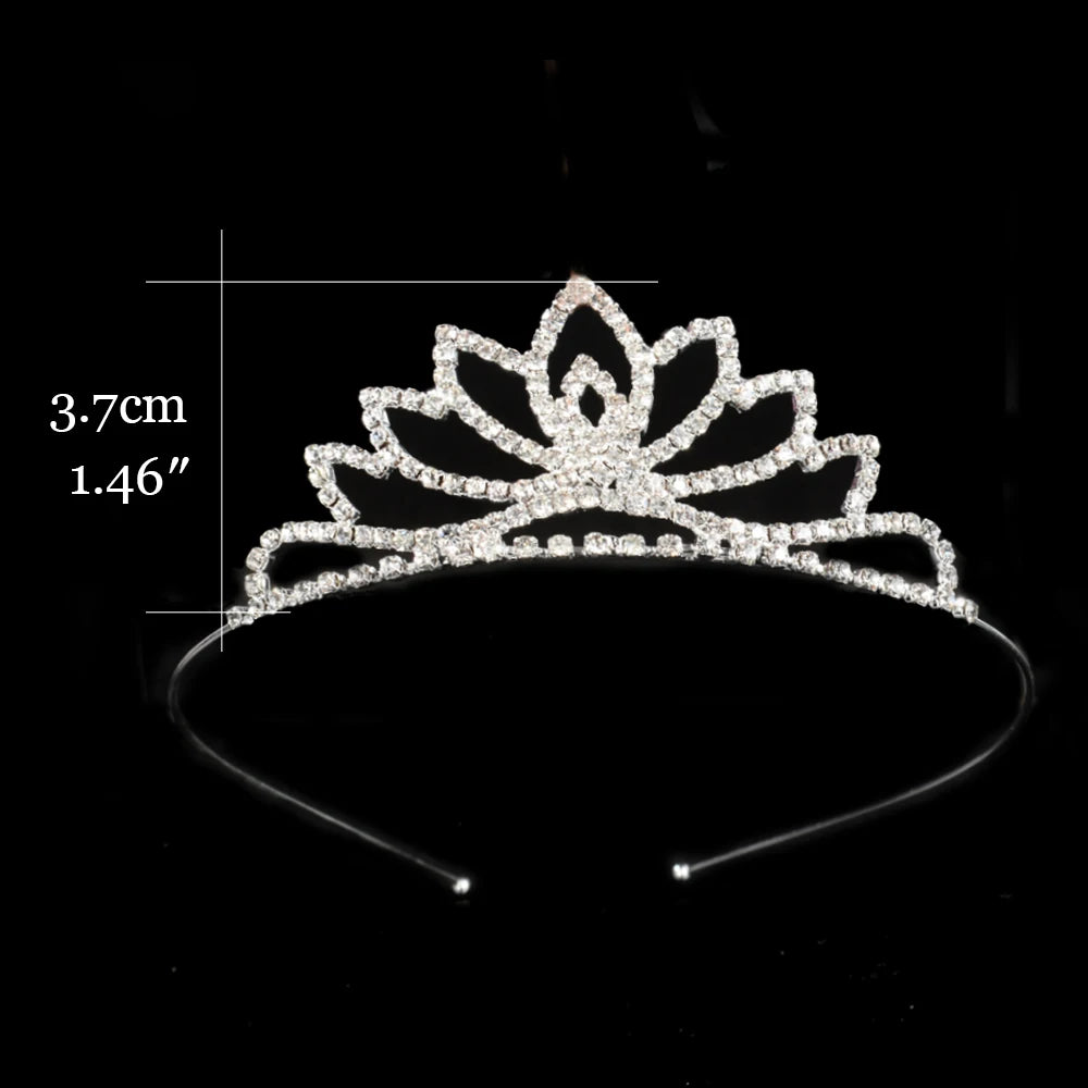 Princess Children's Tiara Red Bride Crown Floral Wedding Bridal Hair Accesories Golden Hair Jewelry Headdress
