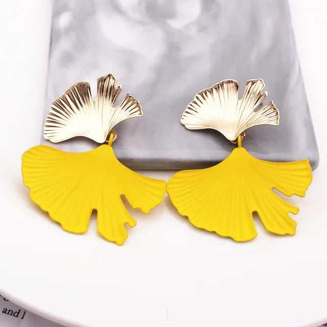 Red Color Drop Earrings for Women Summer Korean Flower Heart Leaf Ear Sweet Wedding Party Jewelry Valentine's Day Girl Gift