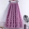 Advanced Mesh Half-Body Skirt Female Spring and Fall New High-Waisted Cake Womens Skirts