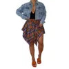 Most Popular Summer Women Irregular Plaid Shirt Skirt Casual Women Short Dress Mini Skirts