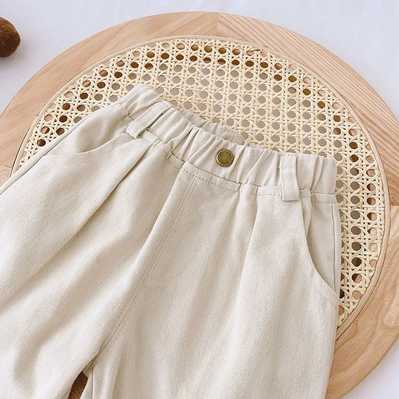 MILANCEL 2026 Spring Autumn Solid Kids Boys Straight Pants Fashion Children Clothing Trousers Brief Jeans for 1-6 Years