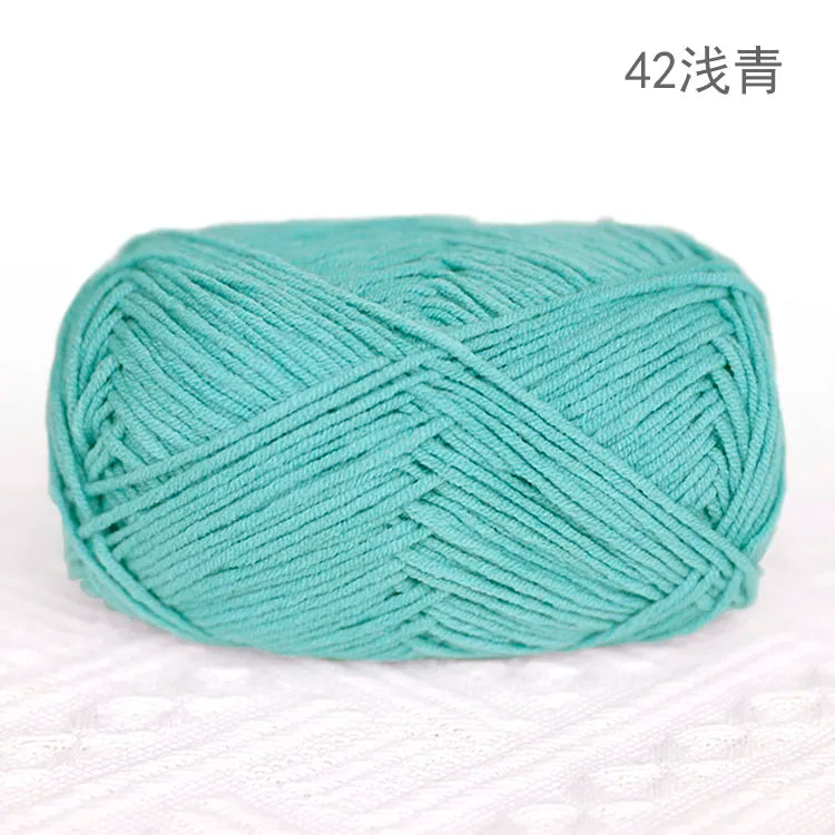Premium Blended 4 Yarns Anti-Pilling Milk Cotton Baby Crochet Yarn Recycled High Tenacity for Knitting and Weaving