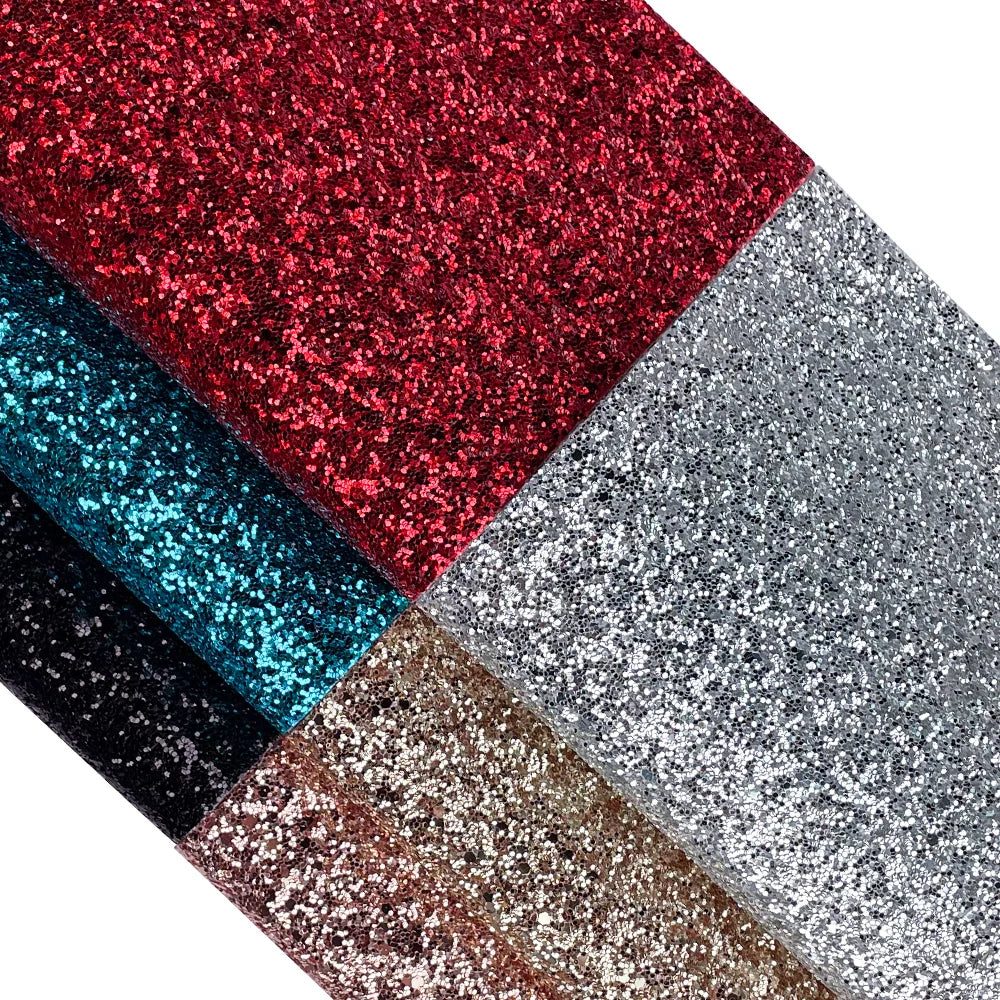 6PCS Glitter Colorful Glitter Artificial Leather Sheet (21 X 30cm) 1 Set Suitable for DIY Stage Decoration Mobile Phone case