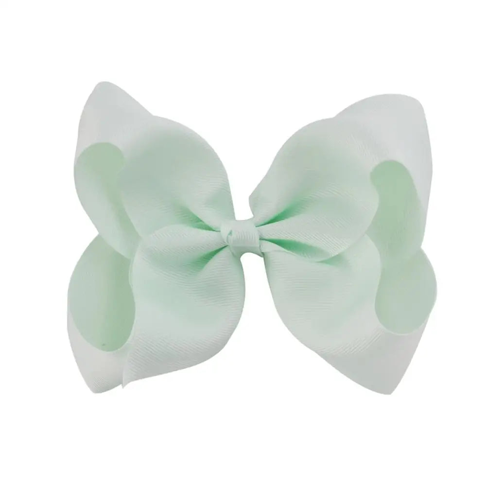 New 6 Inch Girls Cute Solid Color Grosgrain Ribbon Hair Bows Children Princess Hairpins Kids Bowknot Hairclip Hair Accessories