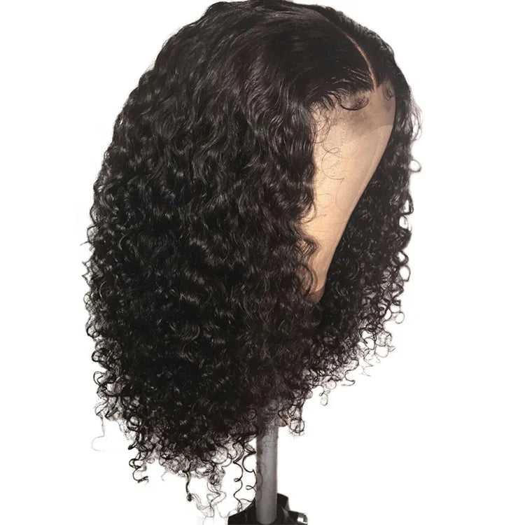 Kinky Curly Brazilian Virgin Hair 13x6 Transparent for Lace Frontal Wig with Baby Hair Double Drawn Small Cap Human Hair Wigs