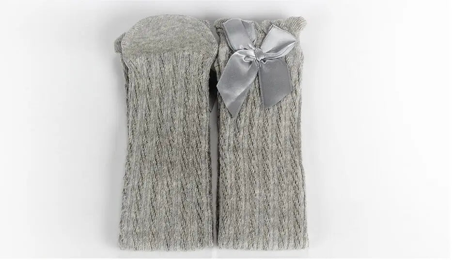 Girl Kids 2 To 12 Year Knee High Bows Socks Children High Elastic Tights Cartoon Stocking Spring Summer Autumn Princess Socks