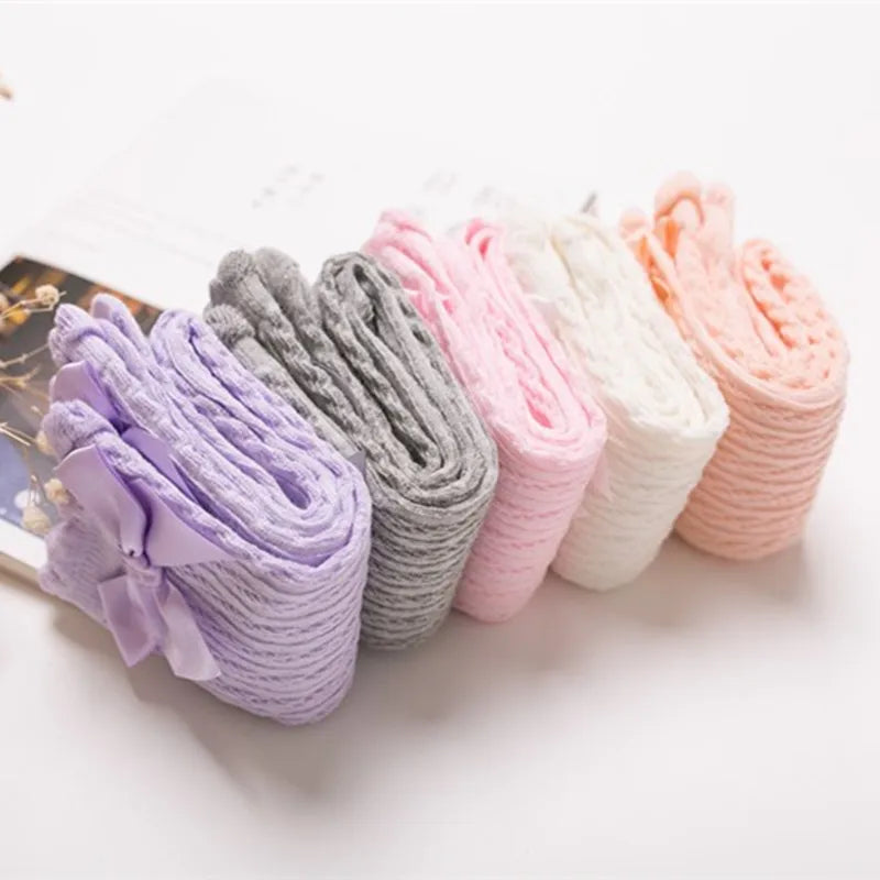 Girl Kids 2 To 12 Year Knee High Bows Socks Children High Elastic Tights Cartoon Stocking Spring Summer Autumn Princess Socks