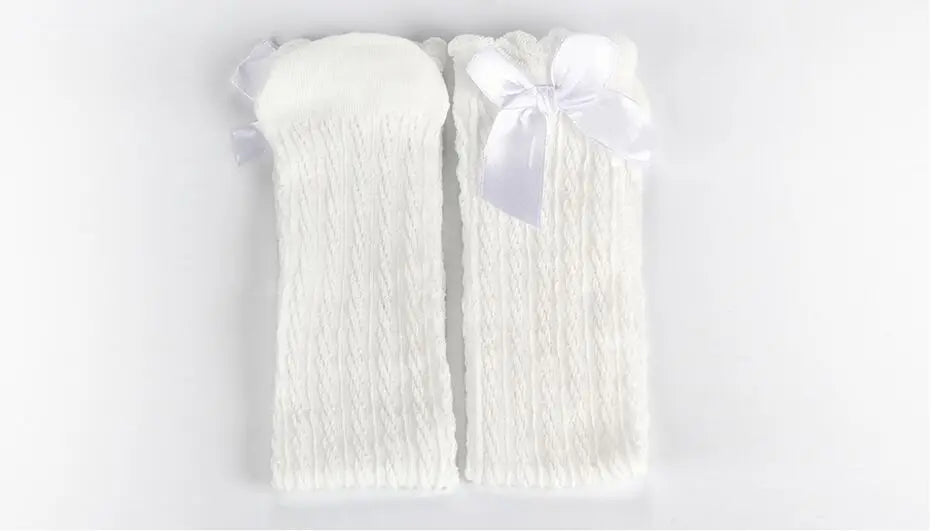 Girl Kids 2 To 12 Year Knee High Bows Socks Children High Elastic Tights Cartoon Stocking Spring Summer Autumn Princess Socks