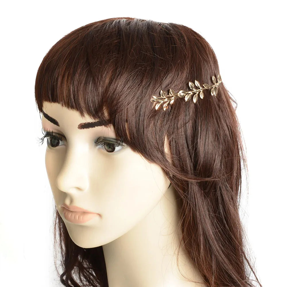 New retro baroque tiara headband Gold-color jewelry leaves Bridal hair accessories Head Band accessoire Cheveux Mariage