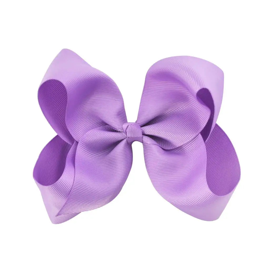 New 6 Inch Girls Cute Solid Color Grosgrain Ribbon Hair Bows Children Princess Hairpins Kids Bowknot Hairclip Hair Accessories