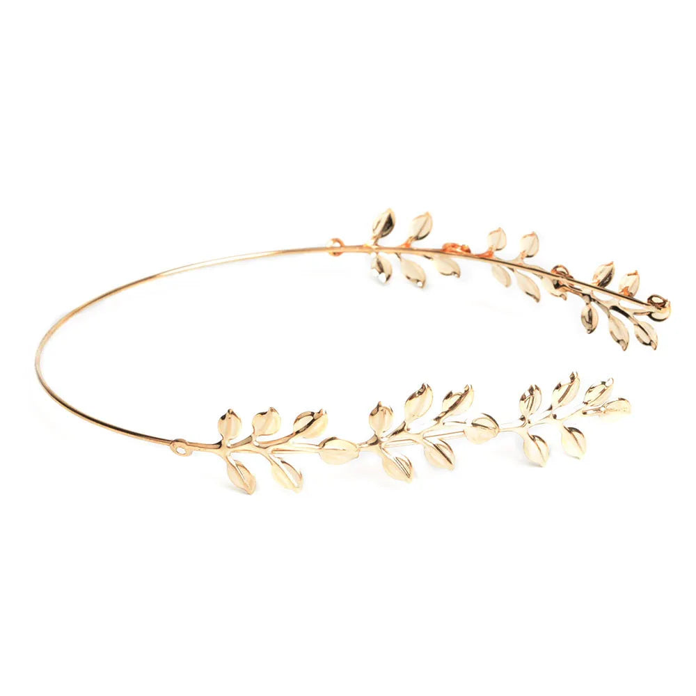 New retro baroque tiara headband Gold-color jewelry leaves Bridal hair accessories Head Band accessoire Cheveux Mariage