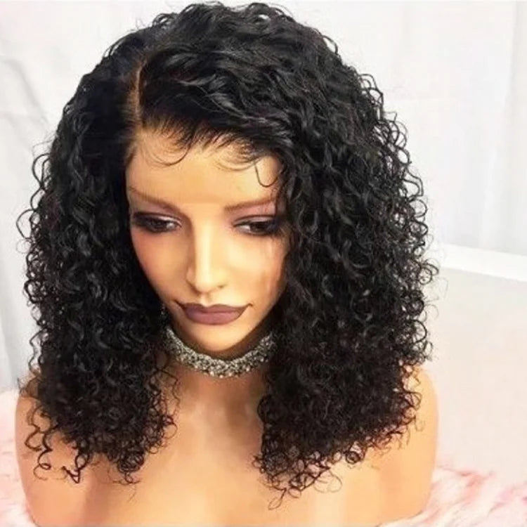 Kinky Curly Brazilian Virgin Hair 13x6 Transparent for Lace Frontal Wig with Baby Hair Double Drawn Small Cap Human Hair Wigs
