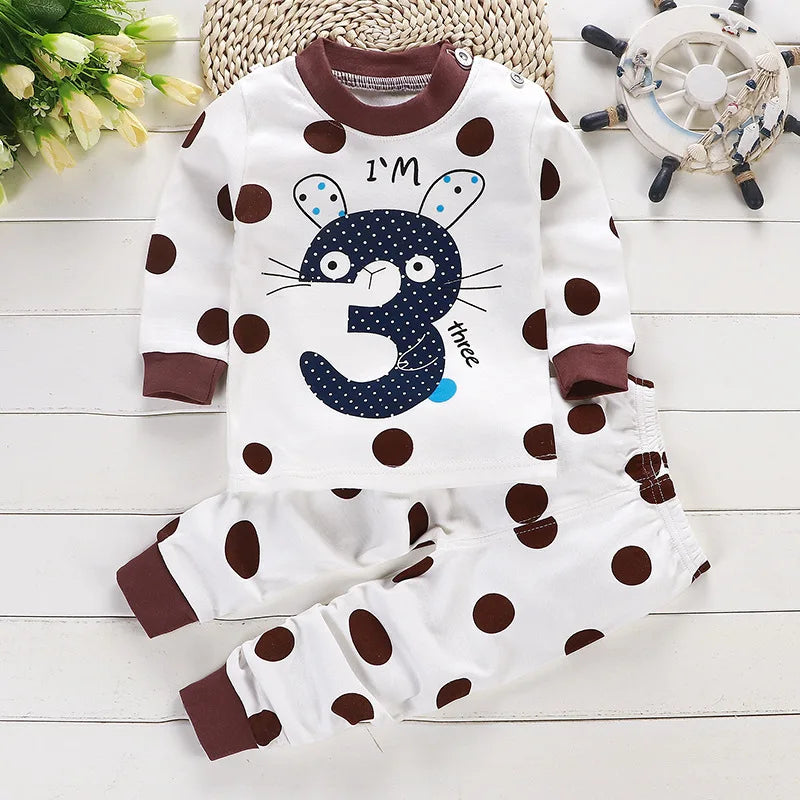2024 Spring Autumn New Baby Clothing Set Cartoon Cotton Baby Boys Clothing Girls Suit Set 0-3 Year Baby Clothes