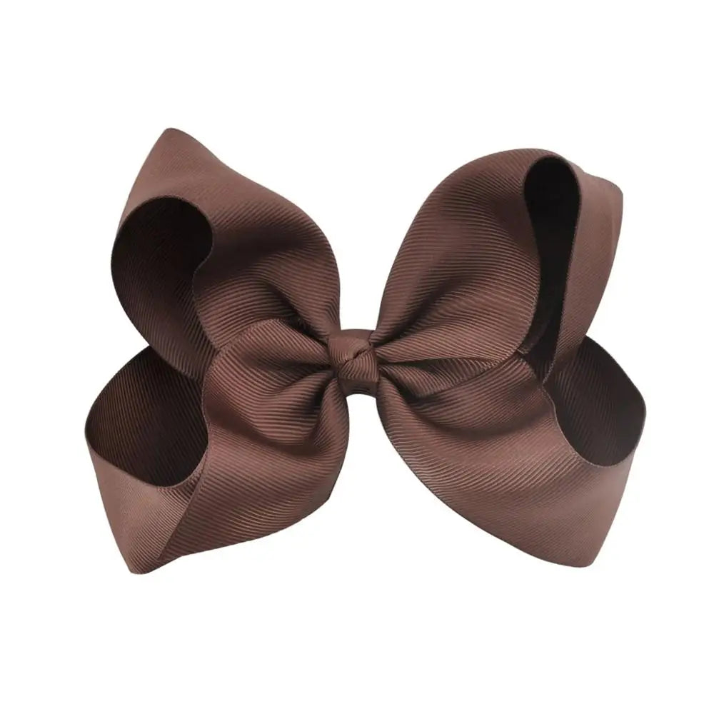 New 6 Inch Girls Cute Solid Color Grosgrain Ribbon Hair Bows Children Princess Hairpins Kids Bowknot Hairclip Hair Accessories
