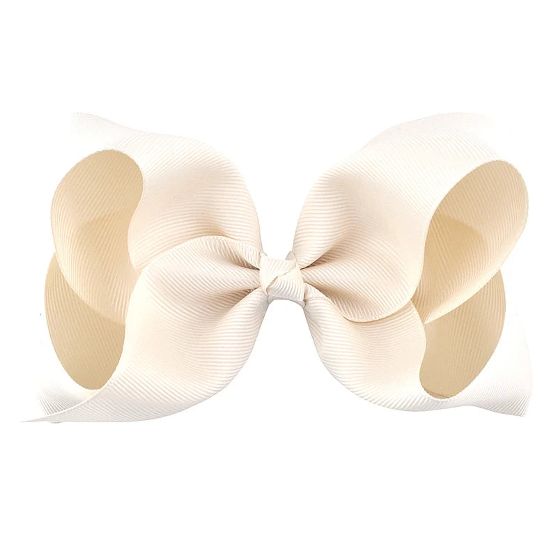 New 6 Inch Girls Cute Solid Color Grosgrain Ribbon Hair Bows Children Princess Hairpins Kids Bowknot Hairclip Hair Accessories