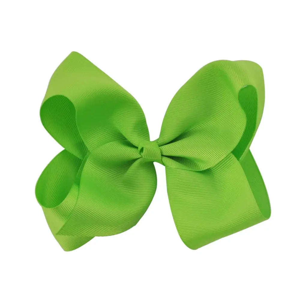 New 6 Inch Girls Cute Solid Color Grosgrain Ribbon Hair Bows Children Princess Hairpins Kids Bowknot Hairclip Hair Accessories