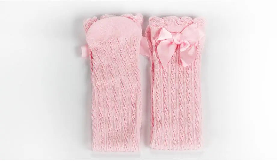 Girl Kids 2 To 12 Year Knee High Bows Socks Children High Elastic Tights Cartoon Stocking Spring Summer Autumn Princess Socks