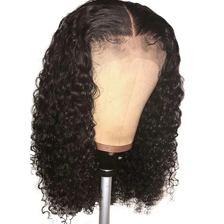 Kinky Curly Brazilian Virgin Hair 13x6 Transparent for Lace Frontal Wig with Baby Hair Double Drawn Small Cap Human Hair Wigs