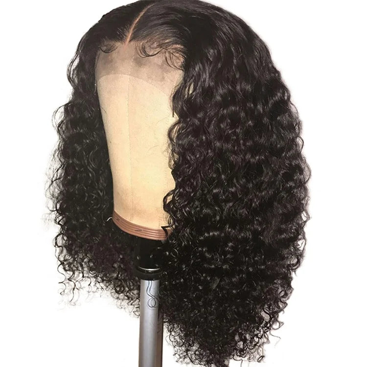 Kinky Curly Brazilian Virgin Hair 13x6 Transparent for Lace Frontal Wig with Baby Hair Double Drawn Small Cap Human Hair Wigs