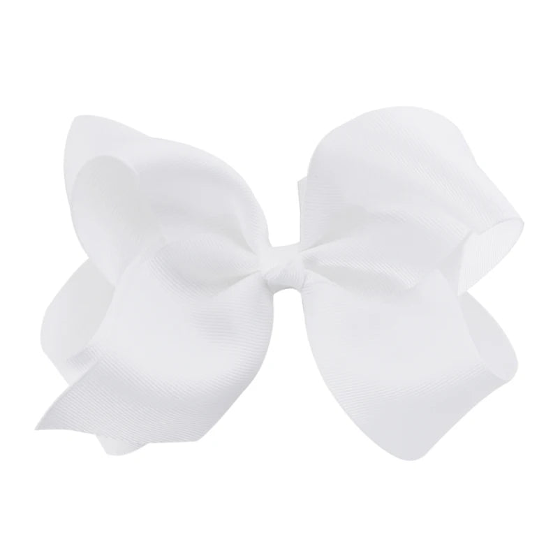 New 6 Inch Girls Cute Solid Color Grosgrain Ribbon Hair Bows Children Princess Hairpins Kids Bowknot Hairclip Hair Accessories