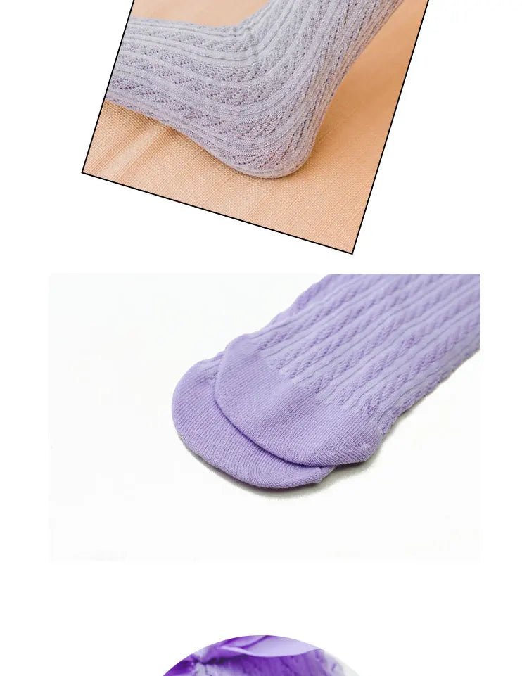 Girl Kids 2 To 12 Year Knee High Bows Socks Children High Elastic Tights Cartoon Stocking Spring Summer Autumn Princess Socks