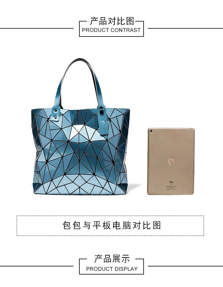 new luxury handbags women bags designer Beach Large tote Hologram Shoulder Bag sac a main Geometric bag bolsa feminina Silver