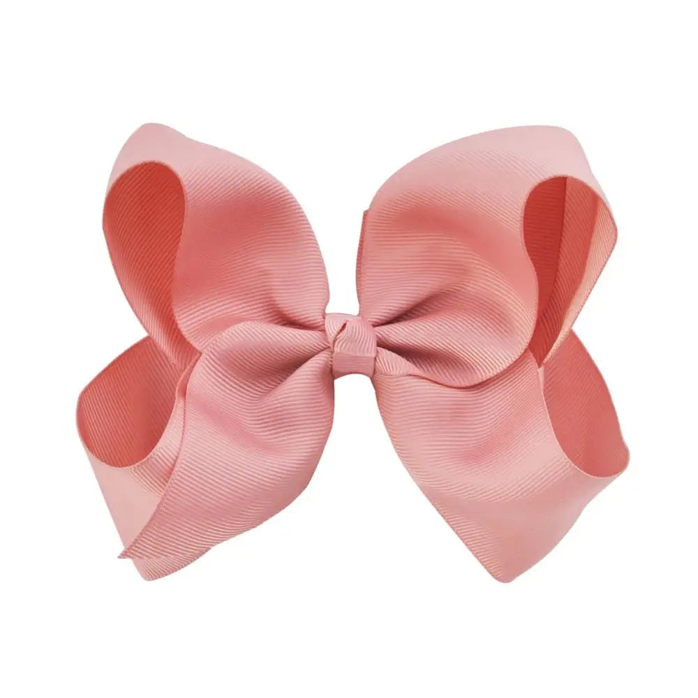 New 6 Inch Girls Cute Solid Color Grosgrain Ribbon Hair Bows Children Princess Hairpins Kids Bowknot Hairclip Hair Accessories