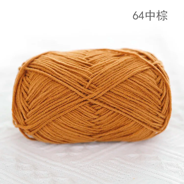 Premium Blended 4 Yarns Anti-Pilling Milk Cotton Baby Crochet Yarn Recycled High Tenacity for Knitting and Weaving