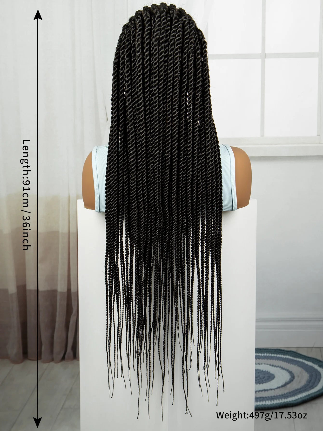 MALAIKA Hair  HD Full Lace Cornrow Braided Wigs for Women Box Braid Wig With Baby Hair Back Knotless
