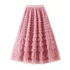 Mesh Cake Half Skirt for Women in Spring and Autumn  New Dress fairy White Gauze Skirt Pleated Long Skirt