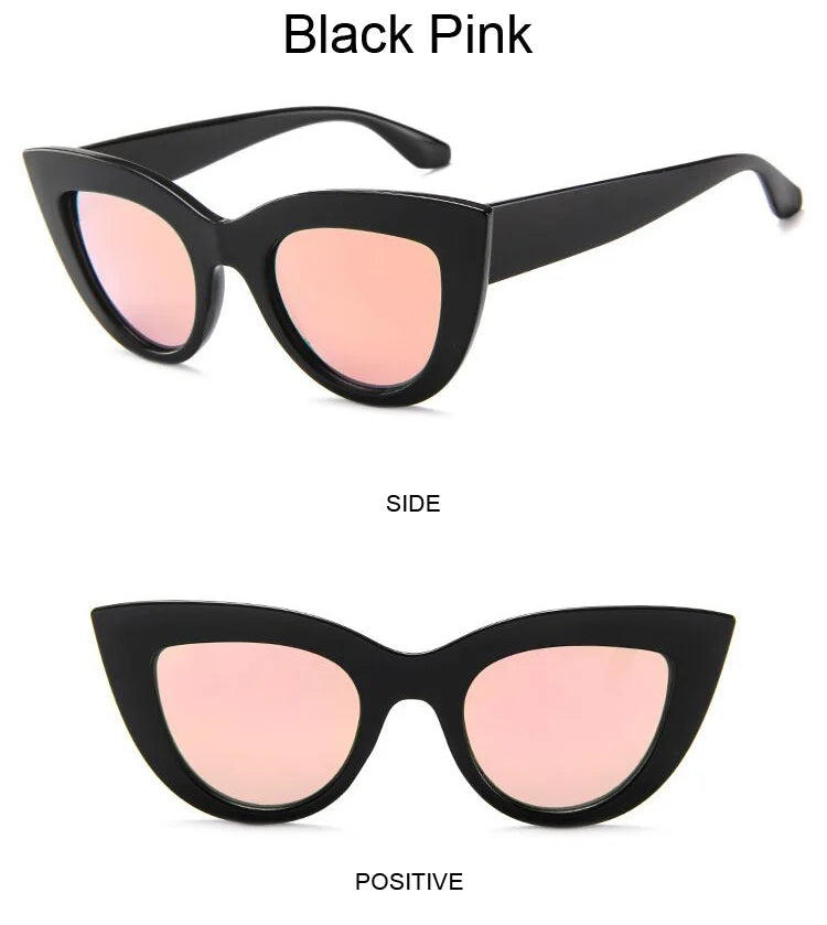 Vintage Cat Eye Sunglasses Woman Brand Designer Retro Sun Glasses Female Fashion Mirror Outdoor Shades Gradient Oculos De Sol