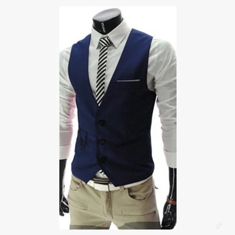 M-7XL 2025 New Dress Vests For Men Slim Fit Mens Suit Vest Male Waistcoat Gilet Homme Casual Sleeveless Formal Business Jacket