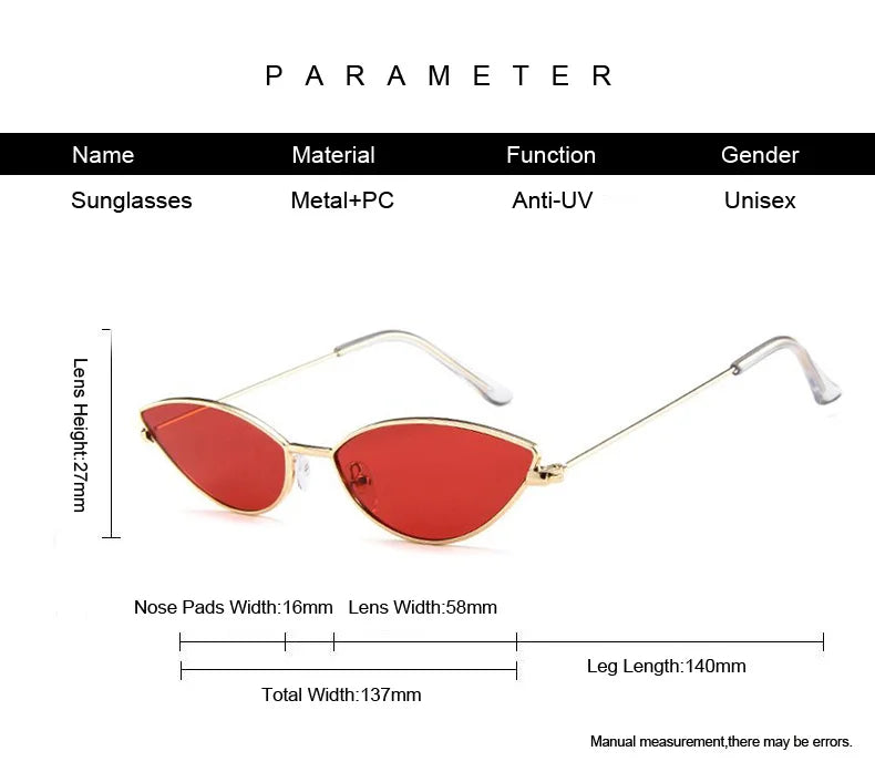 Cute Sexy Cat Eye Sunglasses Woman Retro Small Black Red Pink Cateye Sun Glasses Female Vintage Shades For Woman