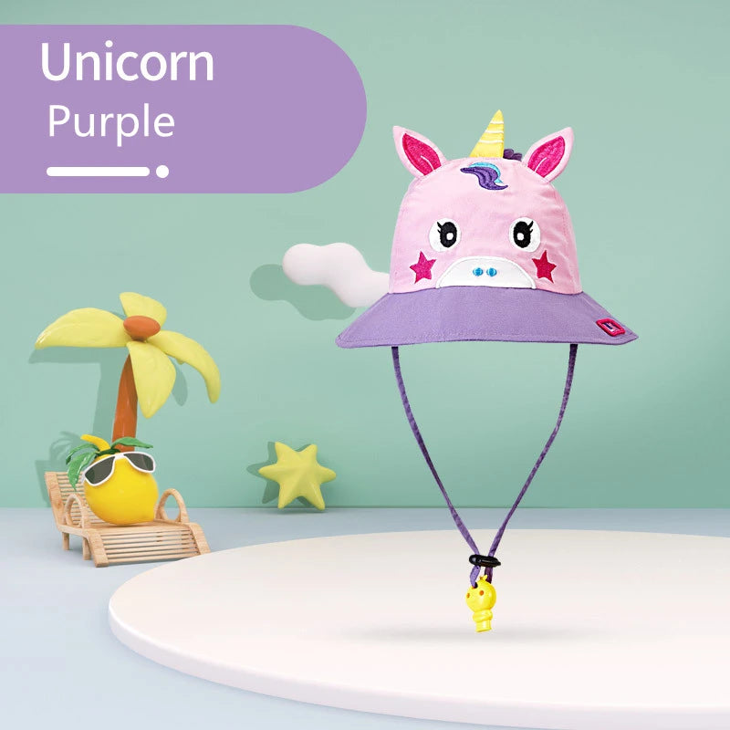 Lemonkid Brand Boys Girls Bucket Hat Solid Children Panama Fisherman Cap Cartoon Dinosaur Unicorn Kids Spring Autumn Sun Hats